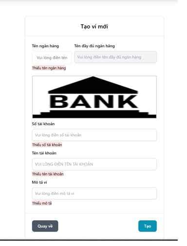 Tạo ví rút tiền